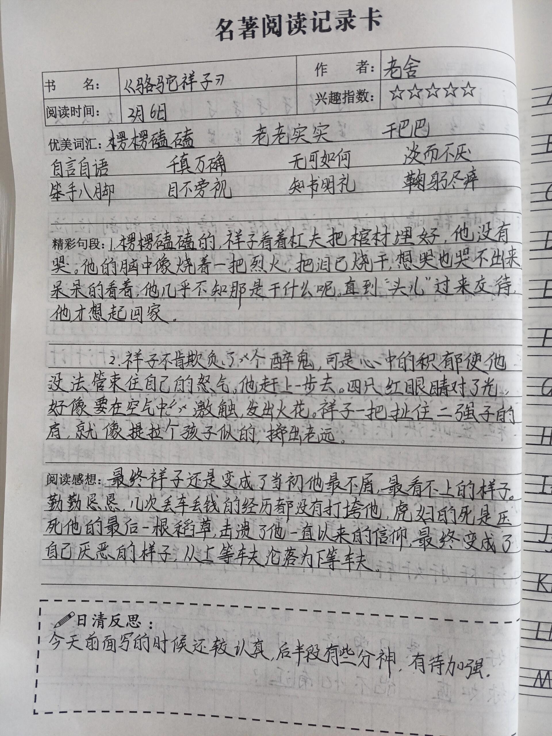 骆驼祥子第十一章阅读感想