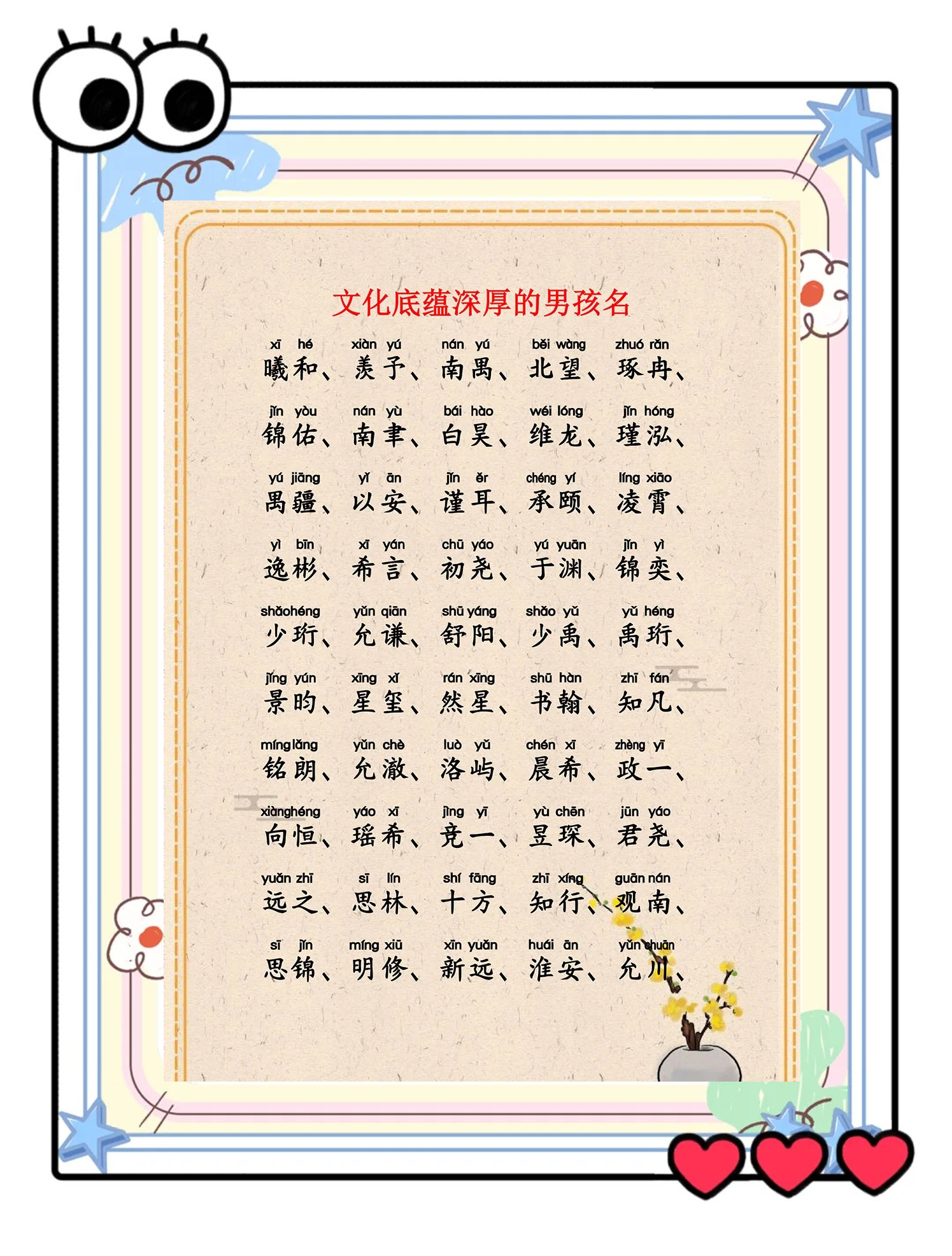 特别稀少的男孩名字大全