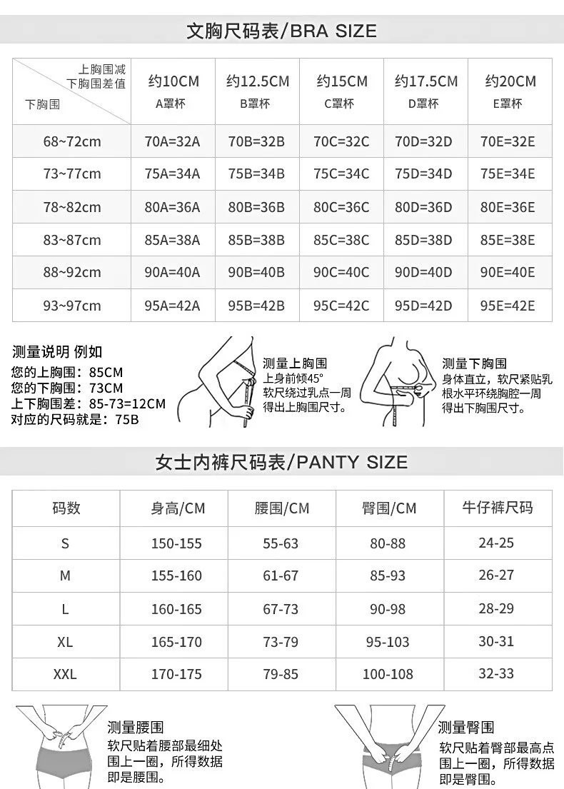 胸围尺码表abcd怎么分大小