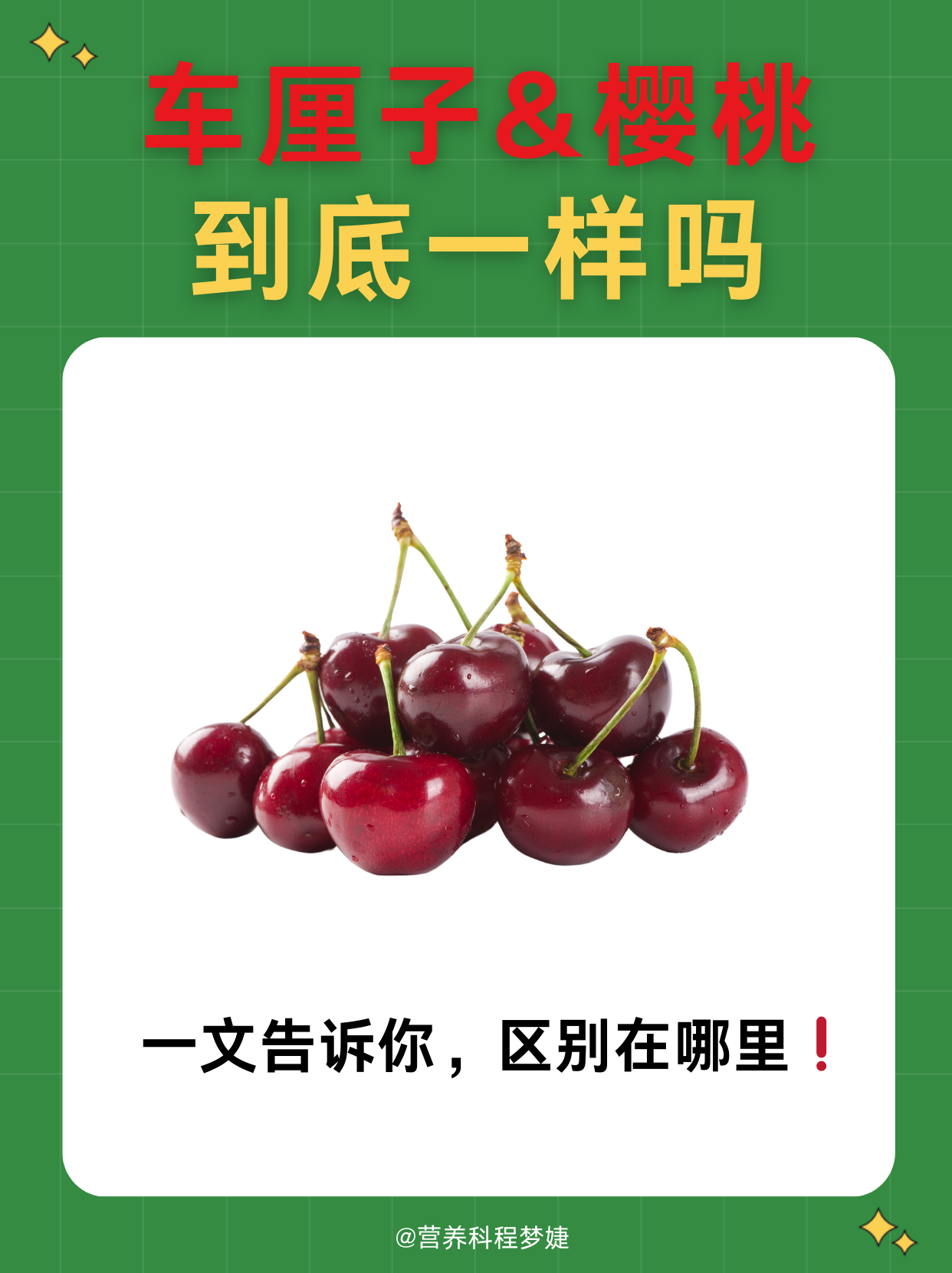 车厘子和樱桃是一个东西吗