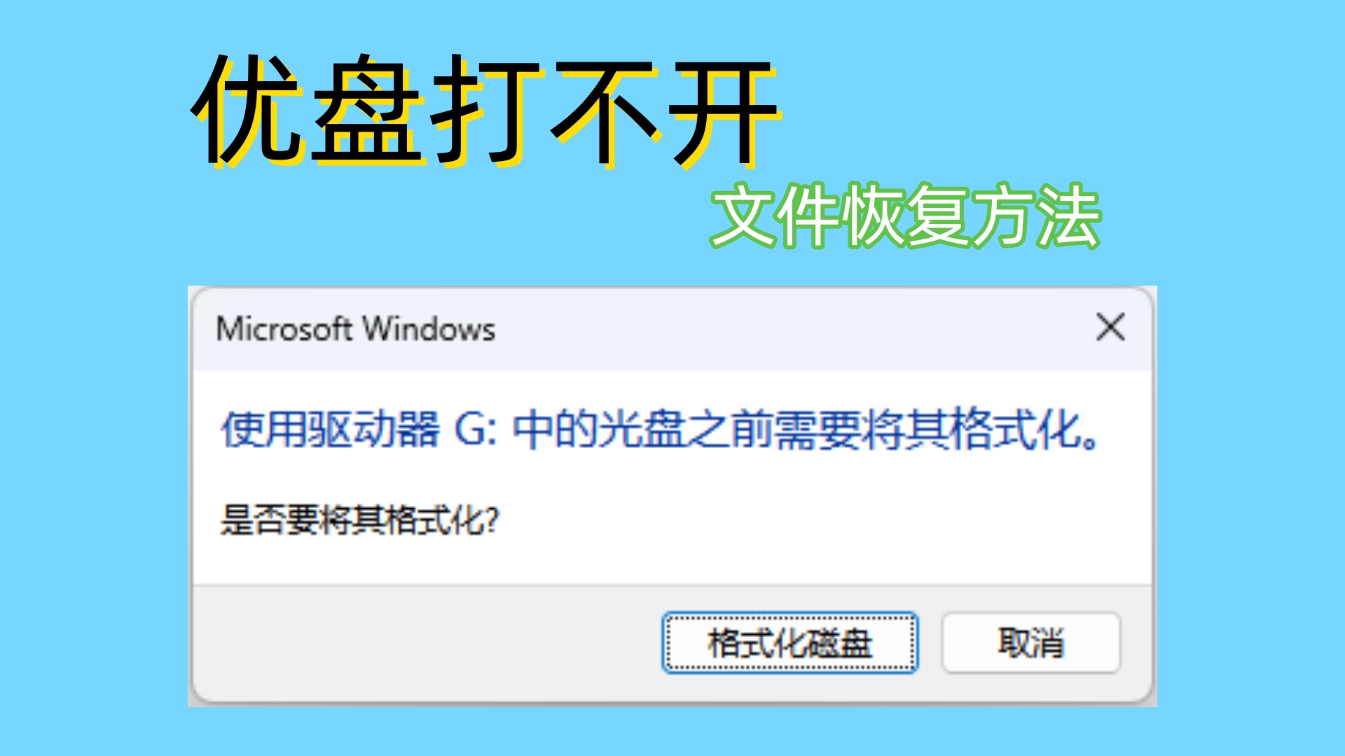 u盘读出来打不开怎么办