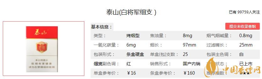 泰山白将军现在都买多少钱?