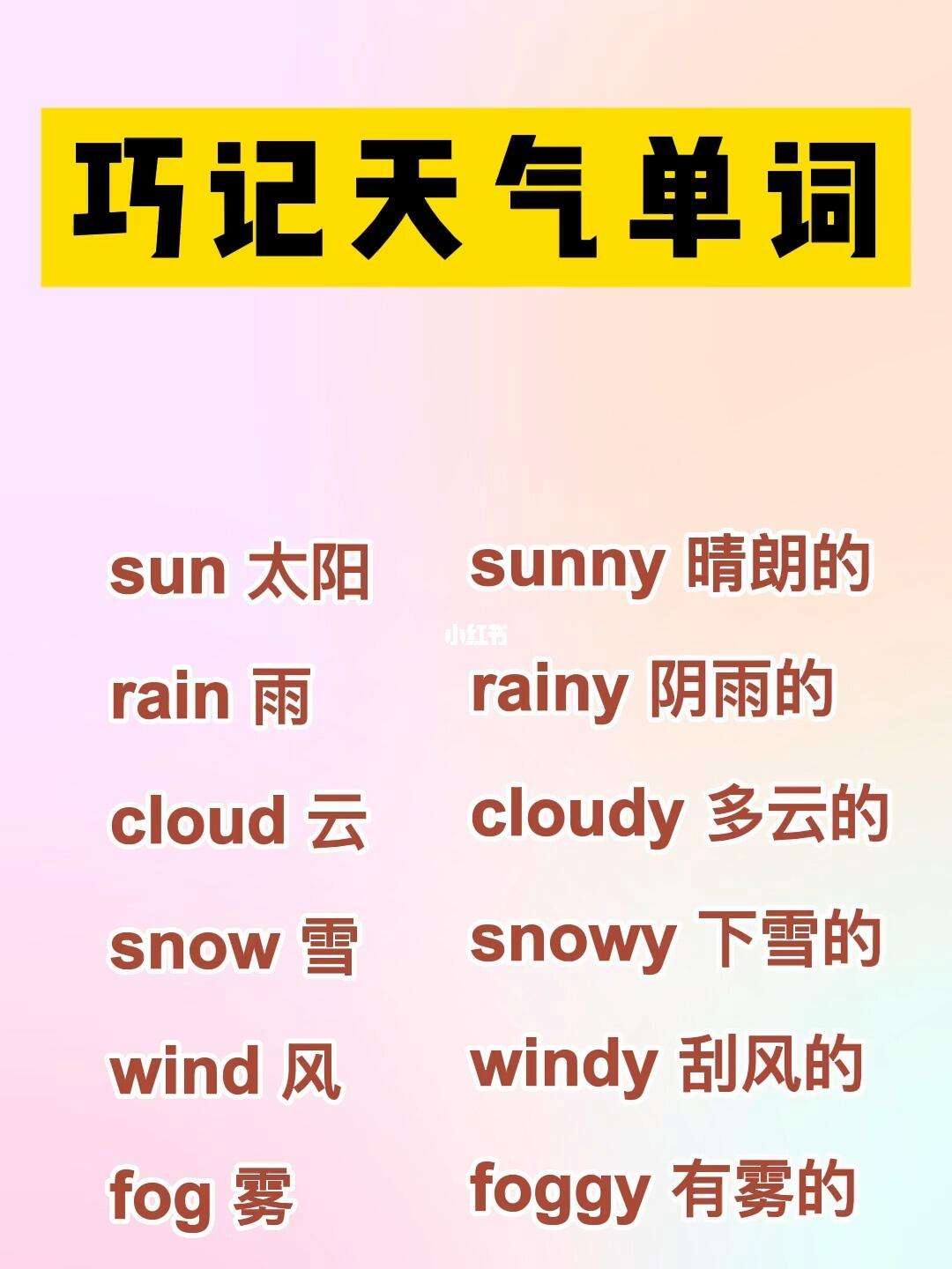 天气的英文单词有哪些?