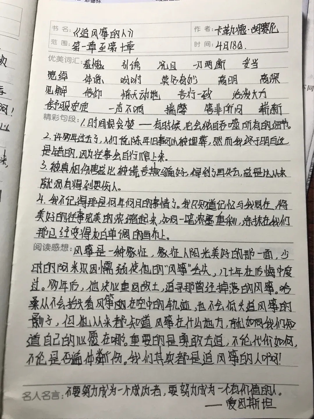 追风筝的人读书心得体会