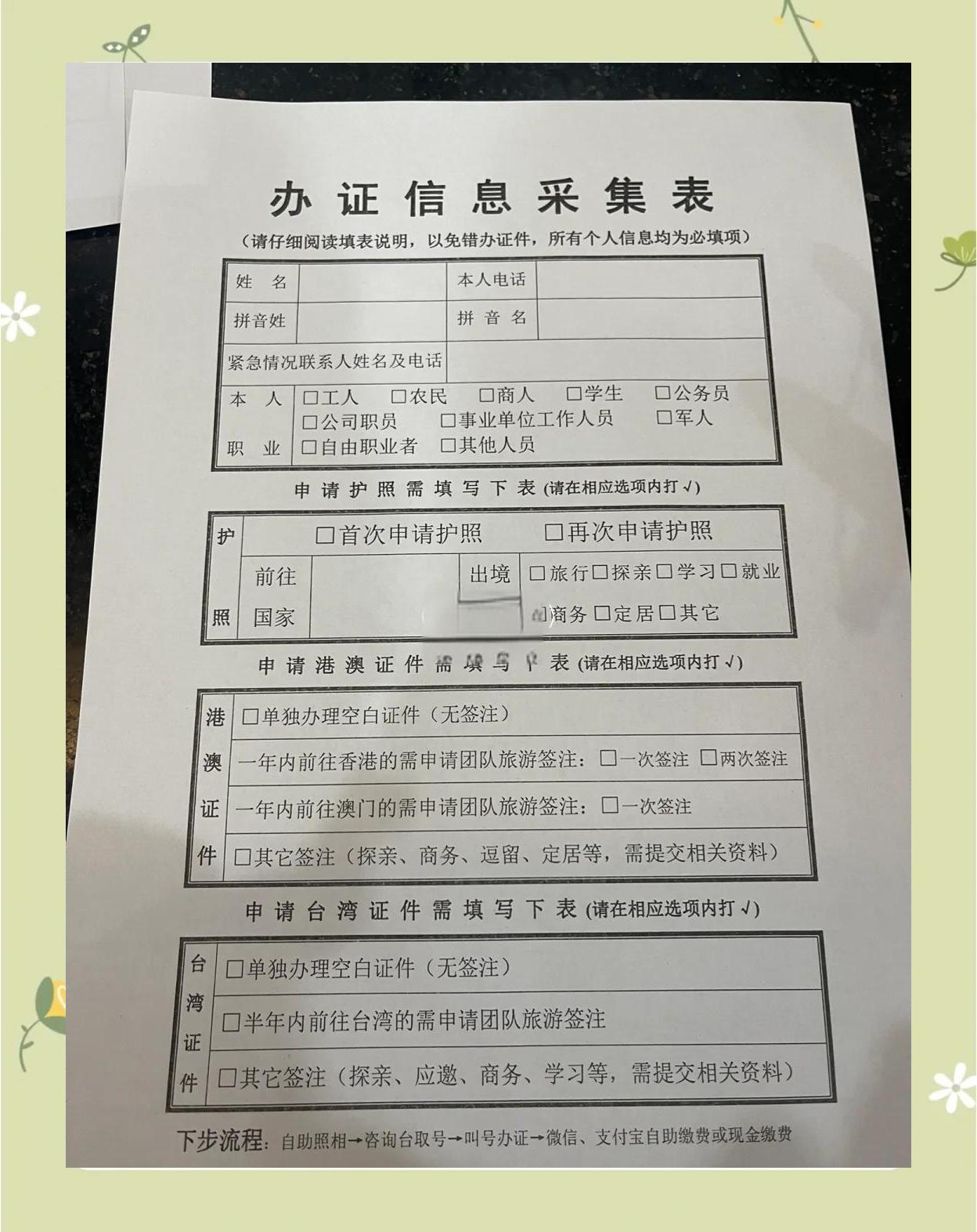 通行证办理需要什么材料