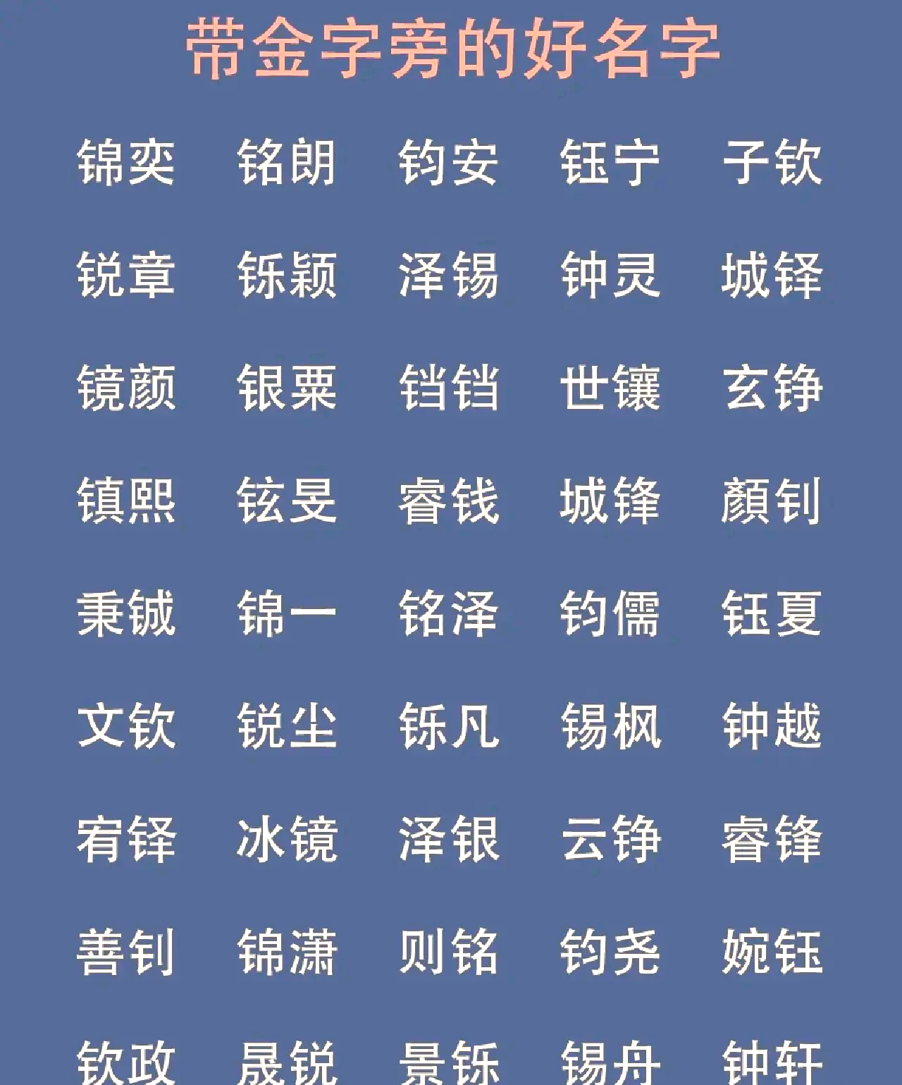 金字旁的汉字有哪些字