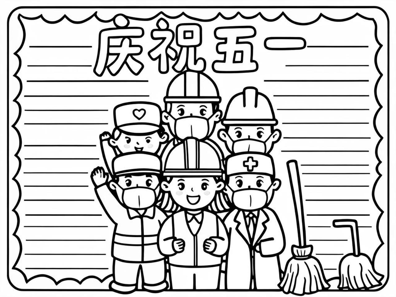 五一劳动节的手抄报怎么画