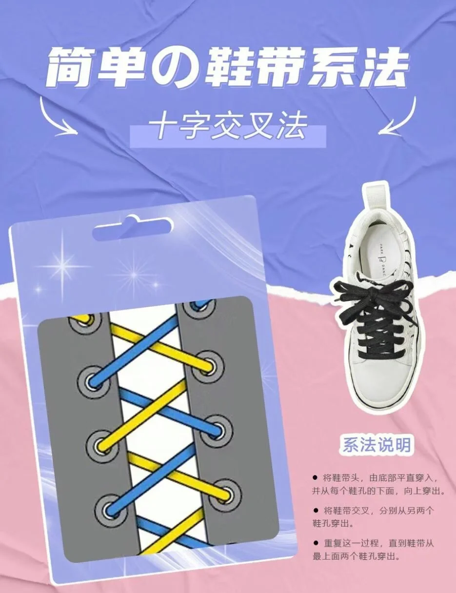 运动鞋系鞋带的方法步骤