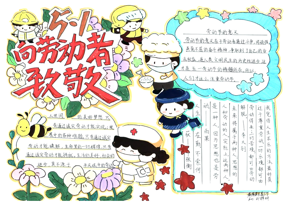 劳动节手抄报一等奖内容