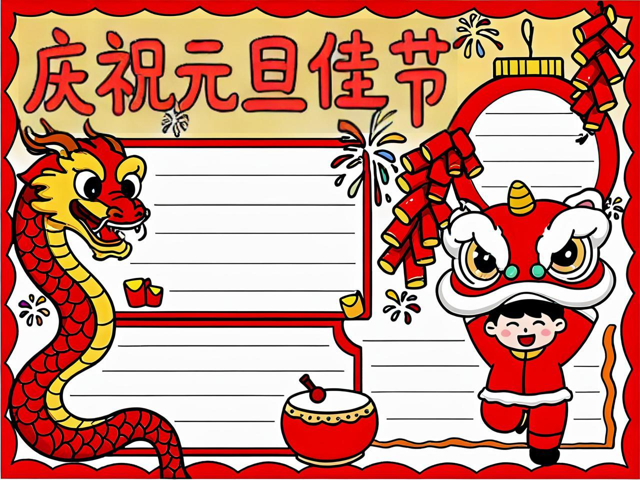 庆元旦迎新春手抄报内容