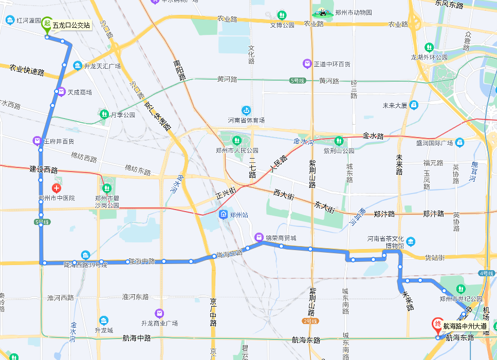 六郑州市6路公交车的路线