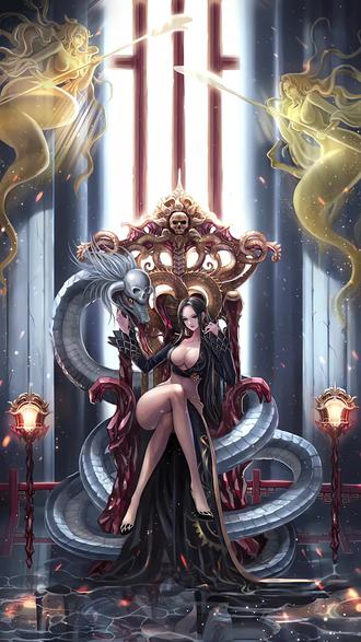 海贼王女帝蛇姬被海军轮漫画