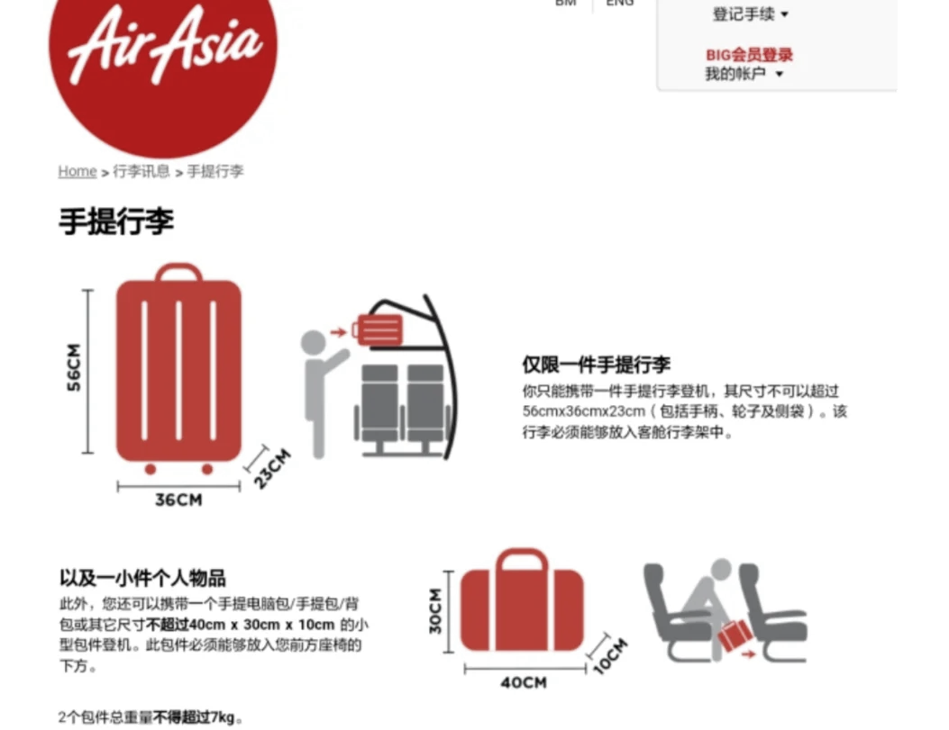 国际航空行李托运尺寸