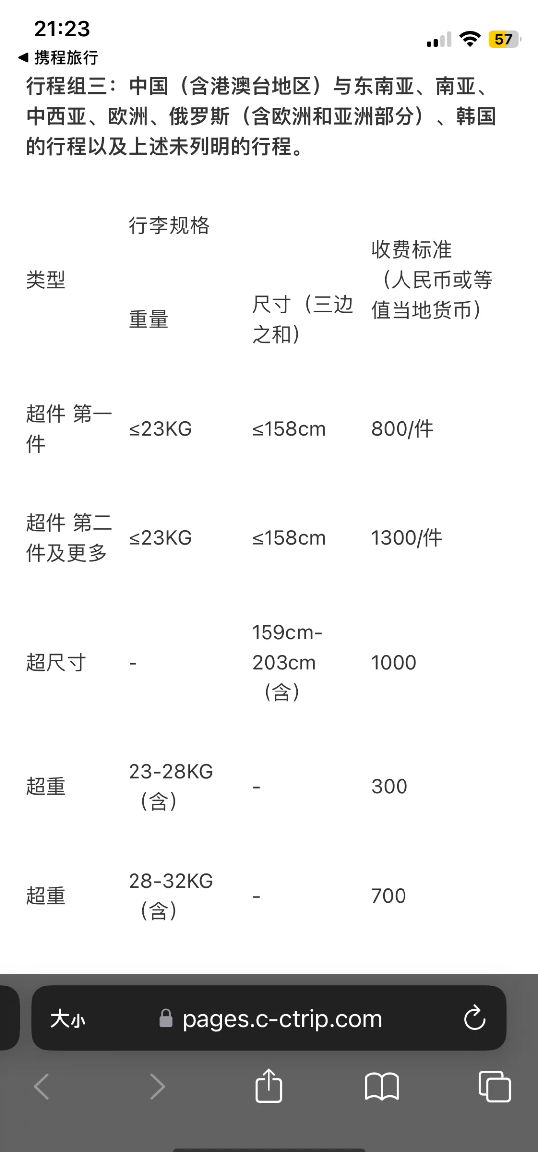 国际航空行李托运尺寸