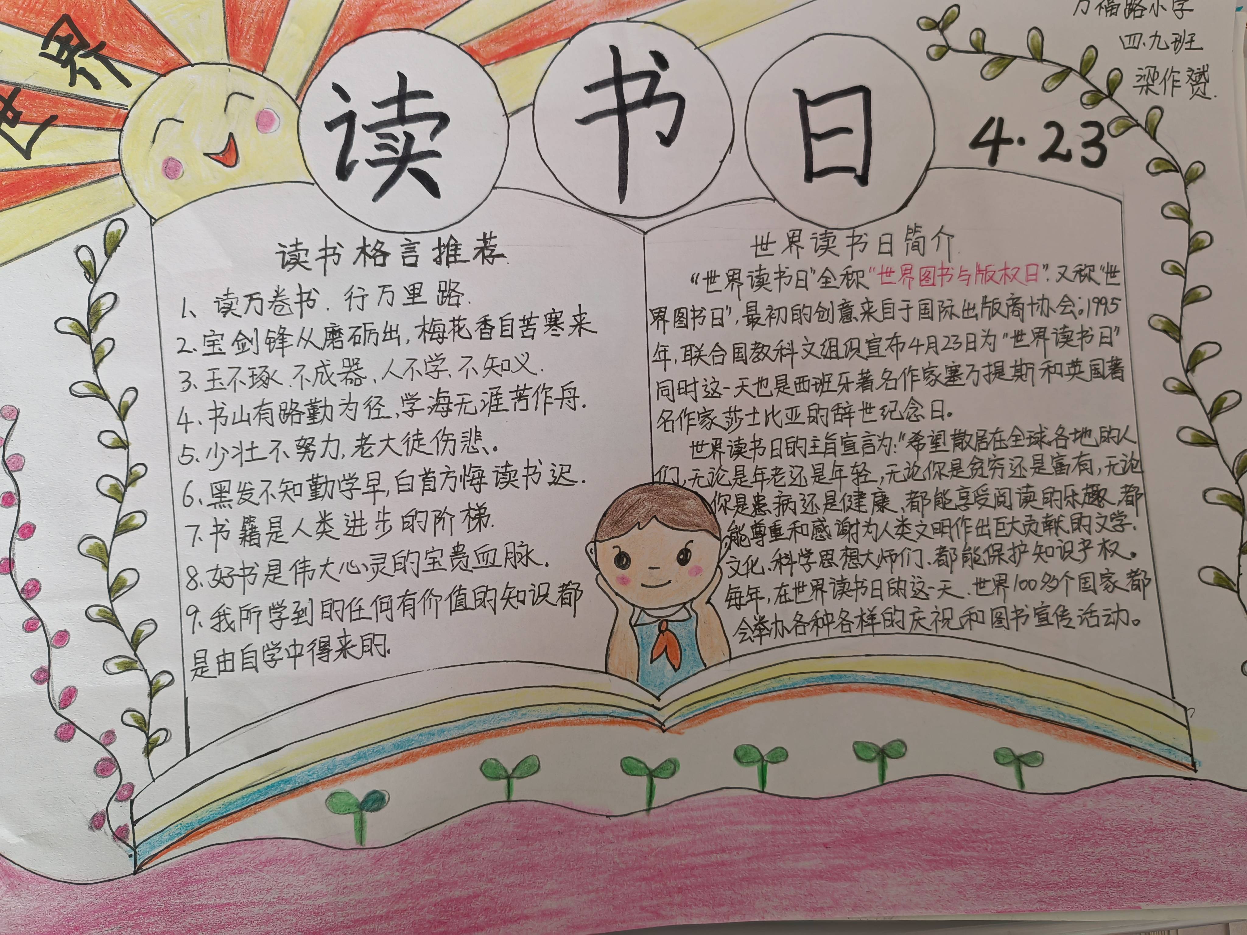 读书节的手抄报内容资料可借鉴