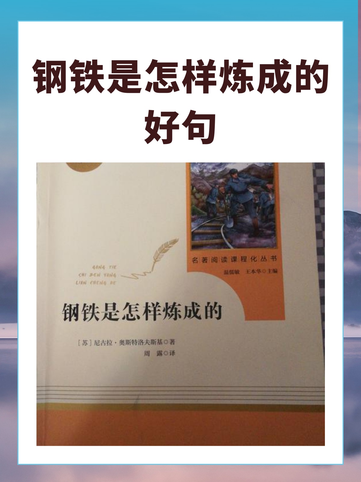 钢铁是怎样炼成的好句分享