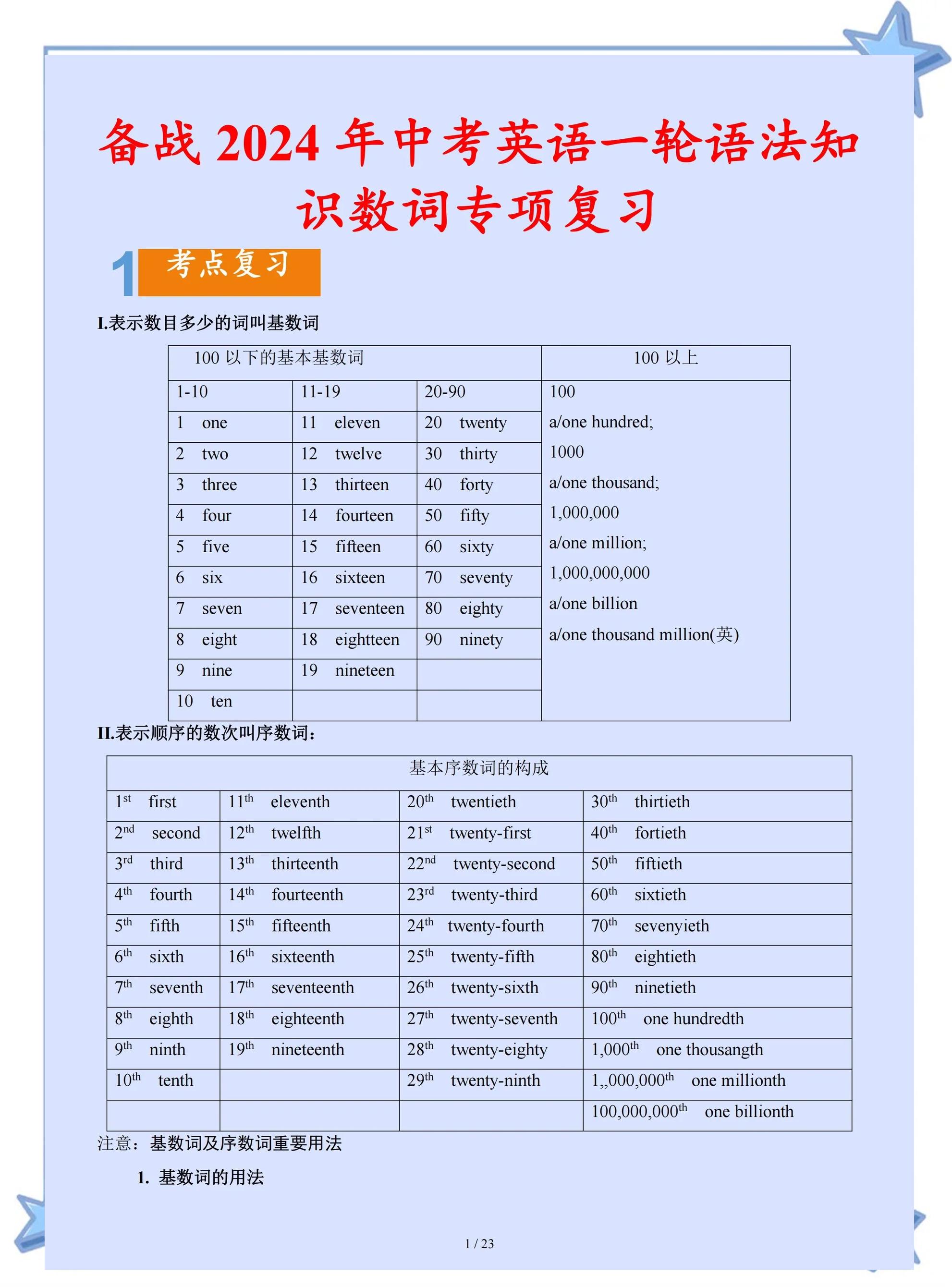 three的序数词是什么怎么