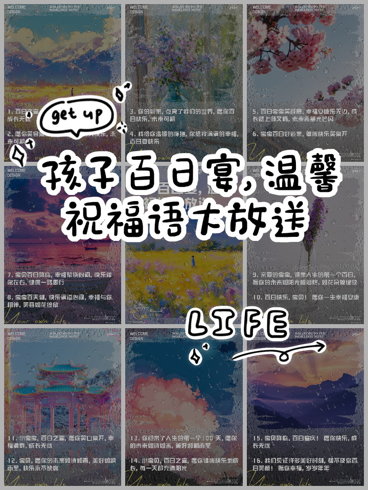 送给宝宝的百日宴祝福语摘录