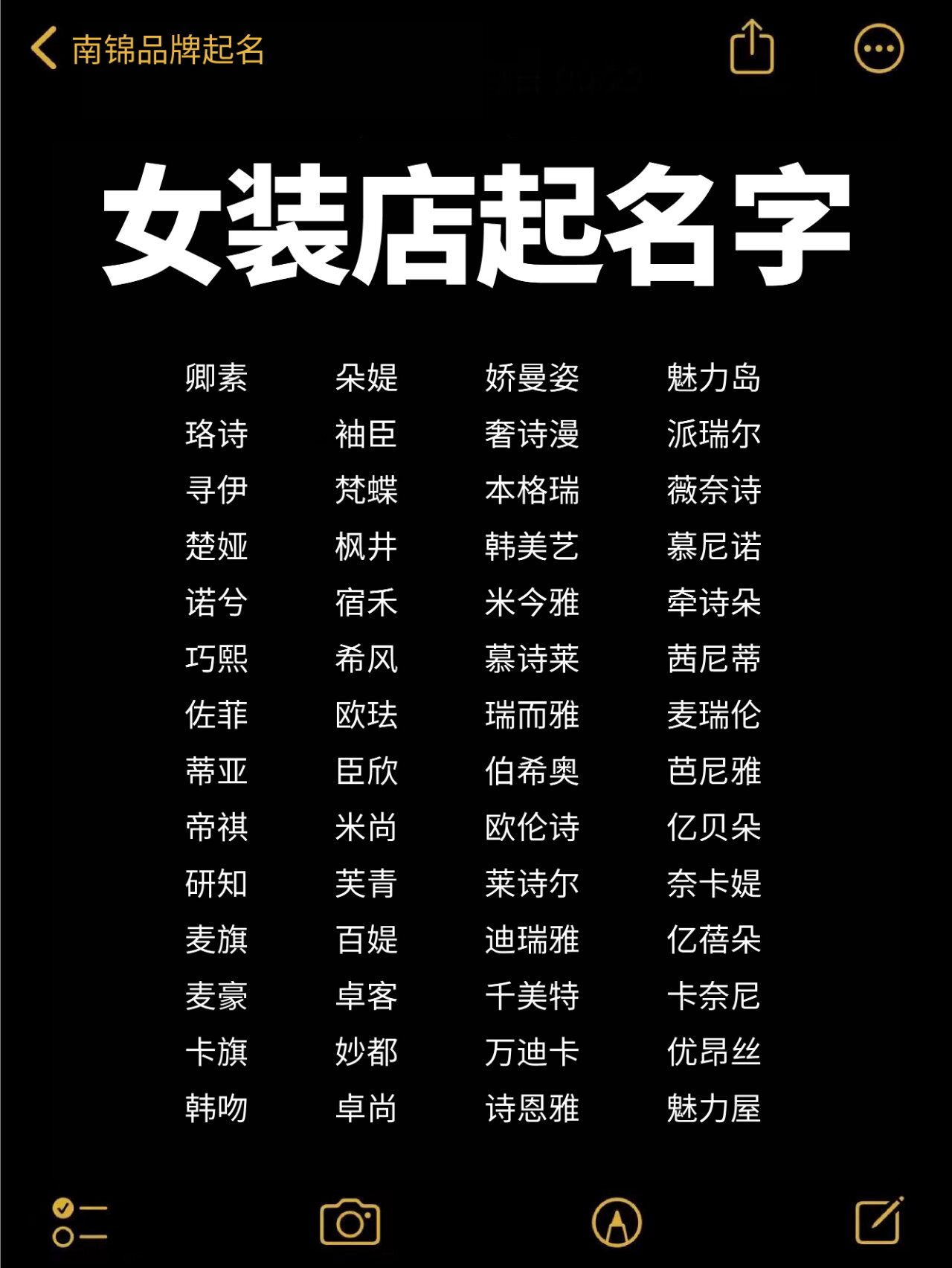 有创意的女装店铺名字