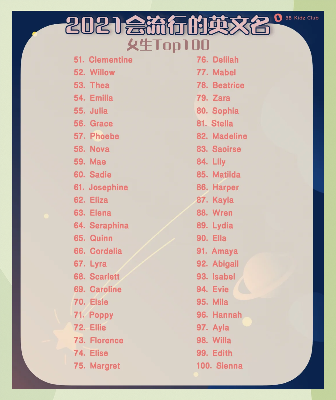 好听英文名女生简单气质