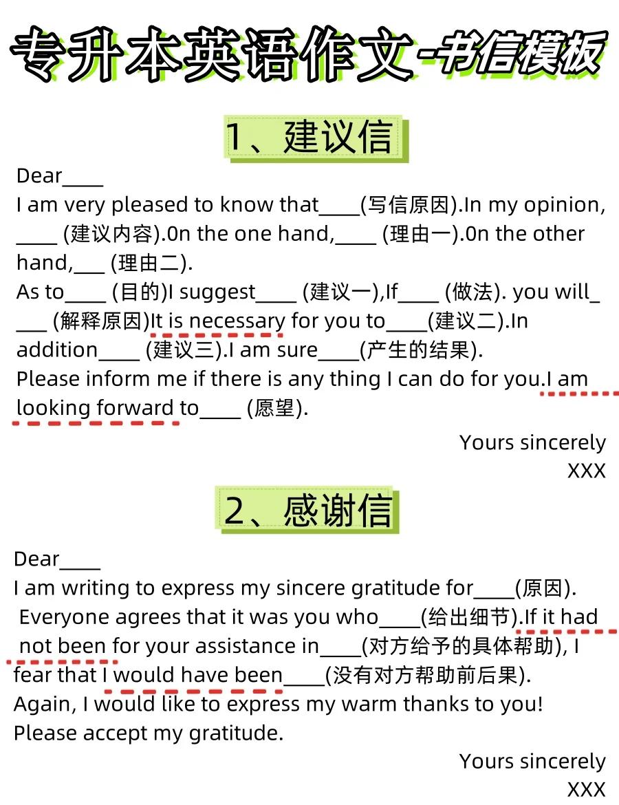 英语作文写信格式是什么