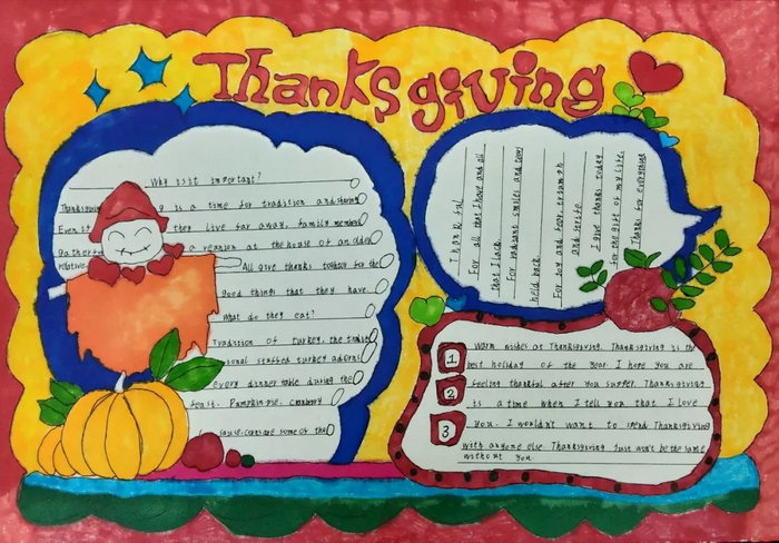 关于感恩节的英语手抄报内容资料