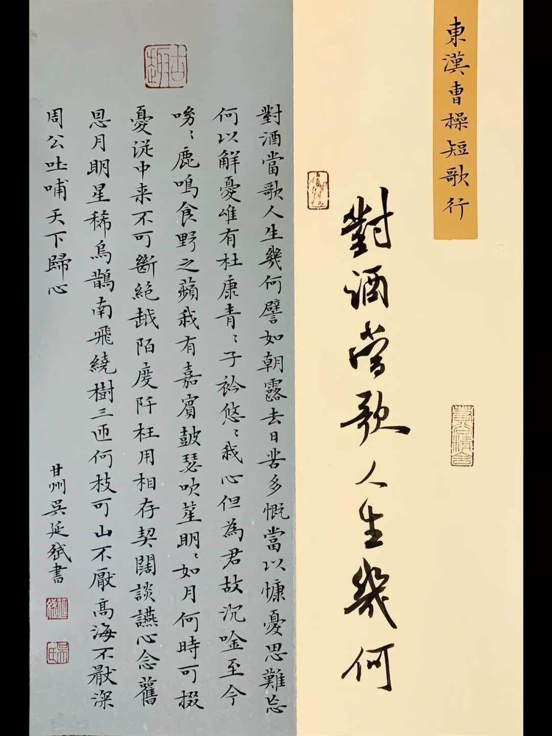 对酒当歌人生几何全诗及译文