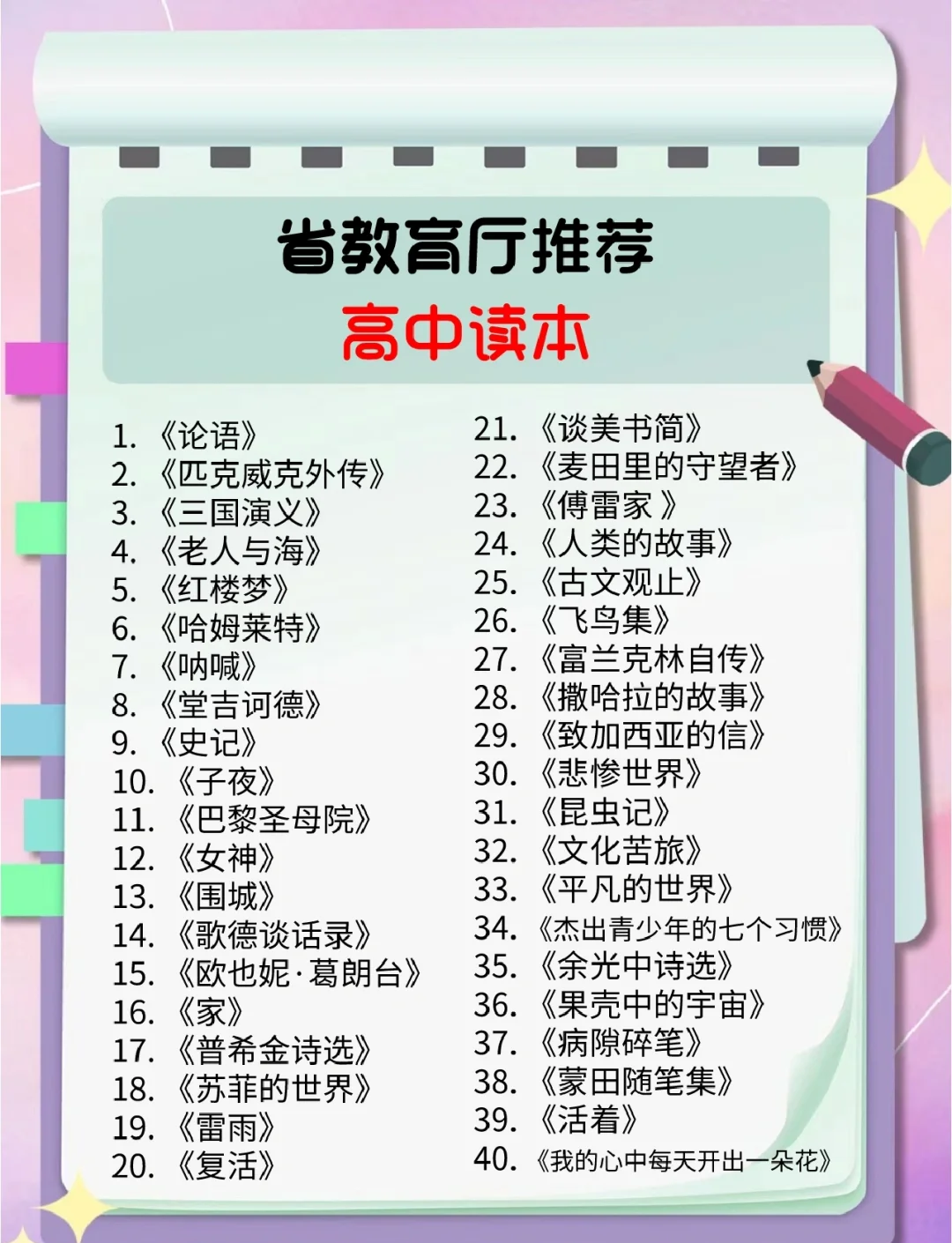 高一语文必读名著有哪些