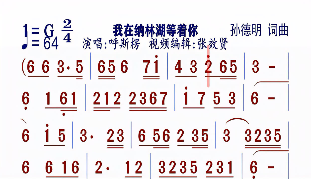 关于我在纳林湖等着你歌词