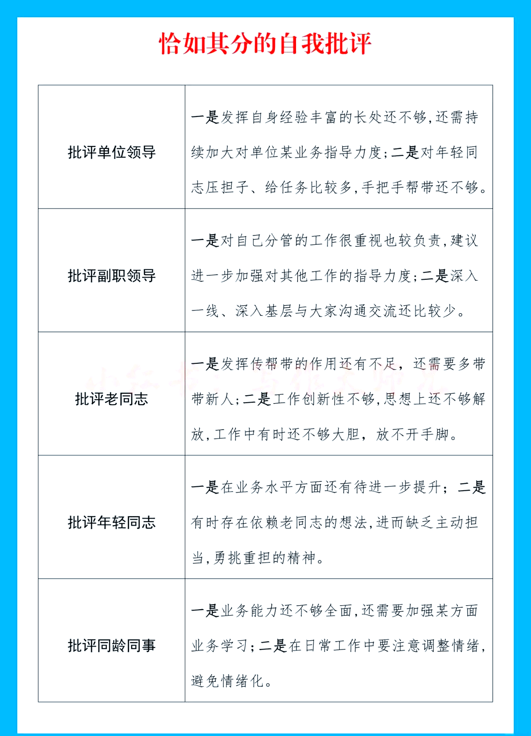 对领导班子的意见和建议