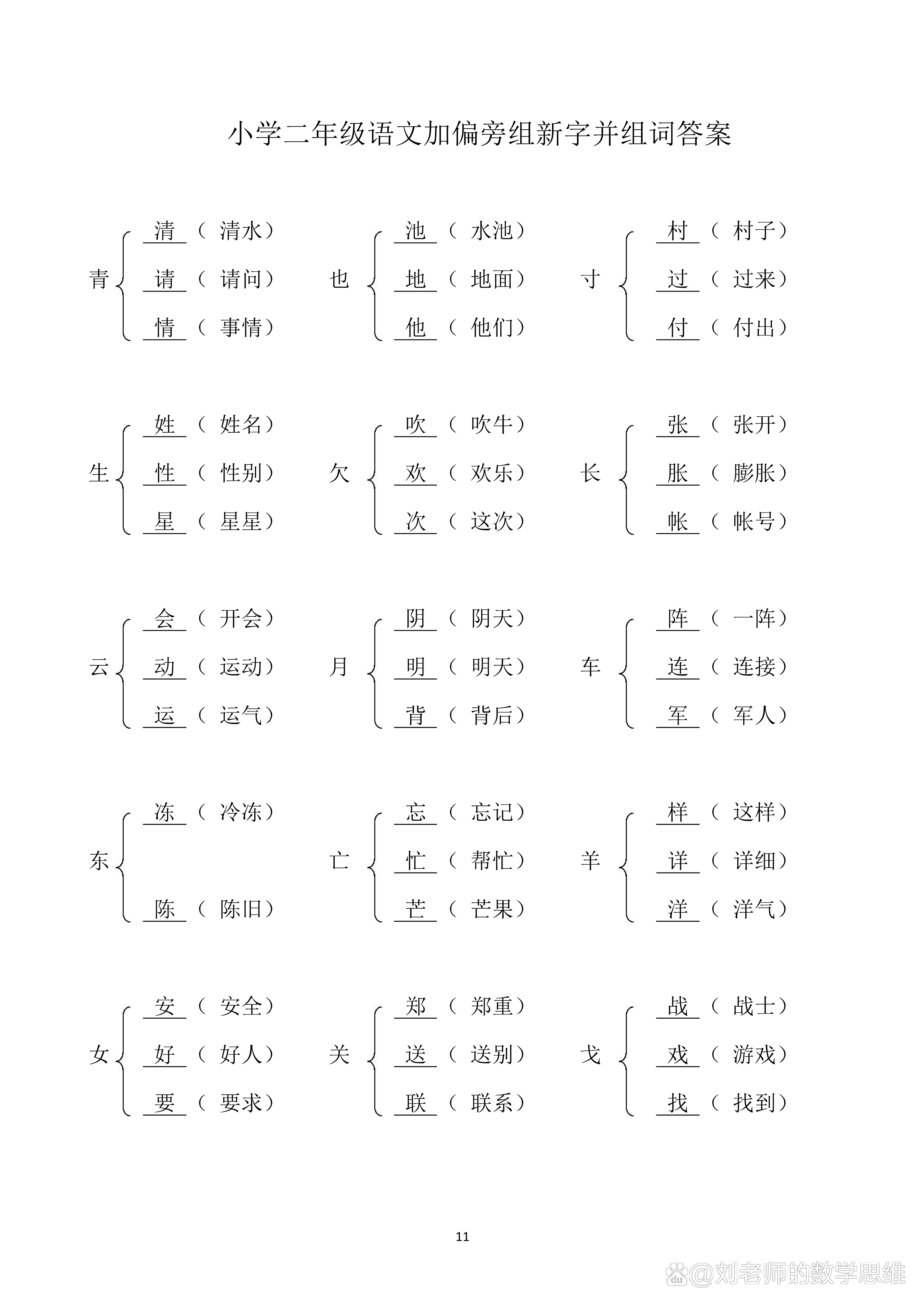 干字加偏旁成新字在组词