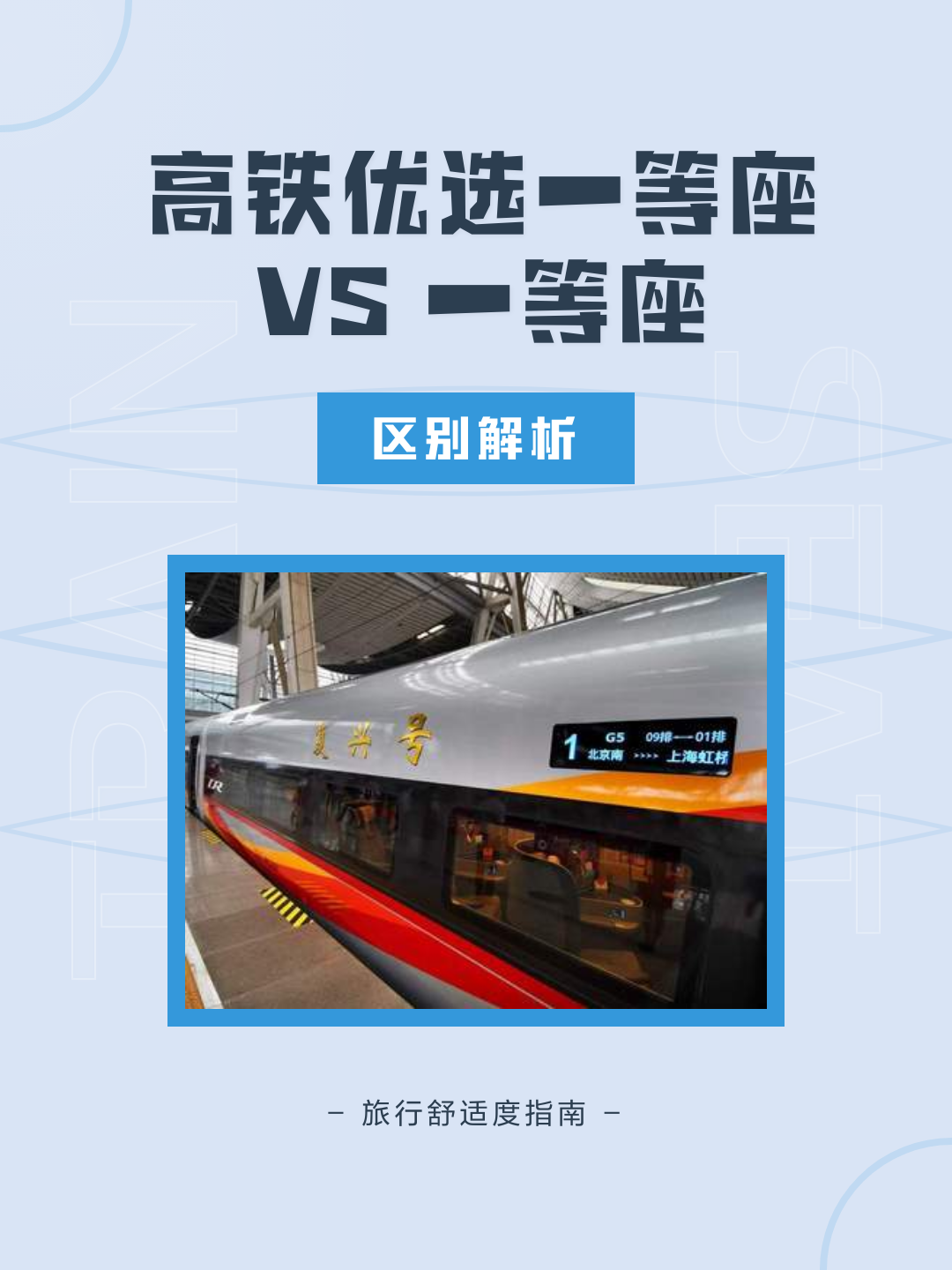 关于高铁一等座的服务介绍