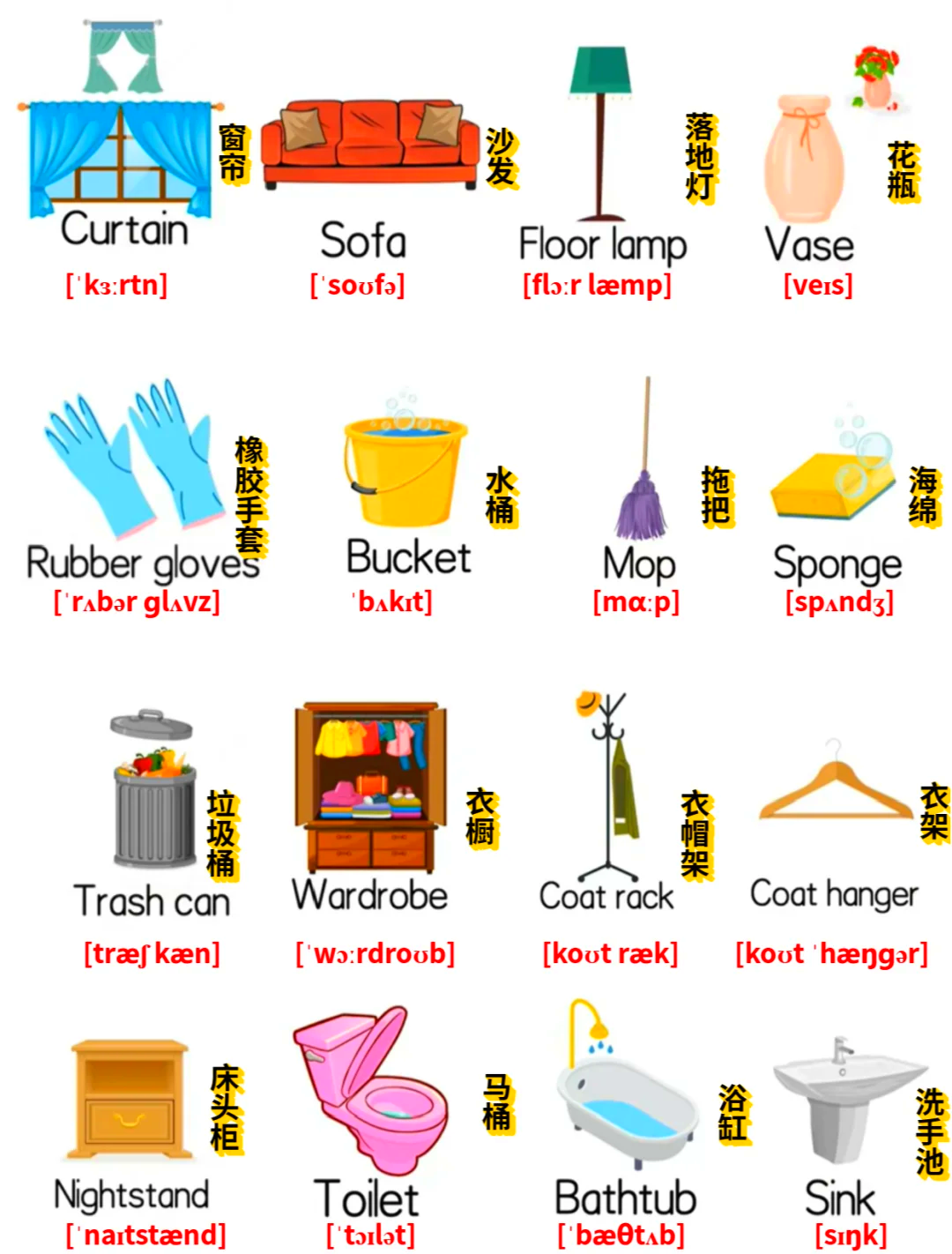 家用电器类的英语单词有哪些