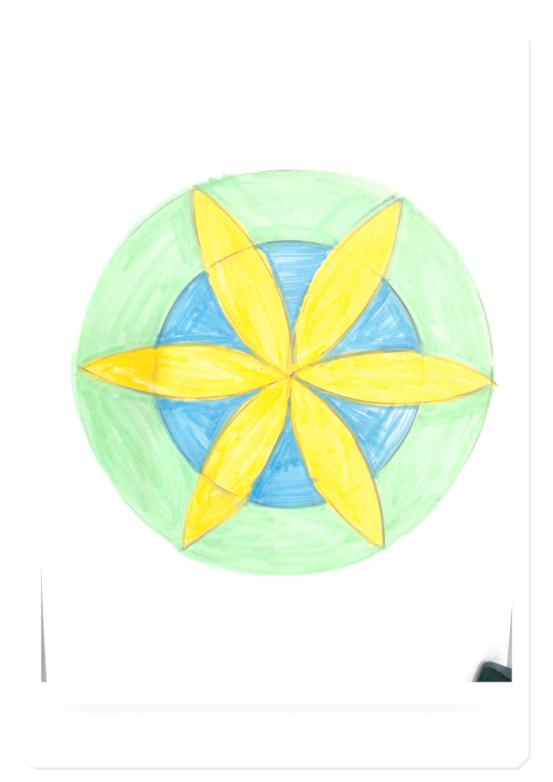 用圆规画出六个美丽图案