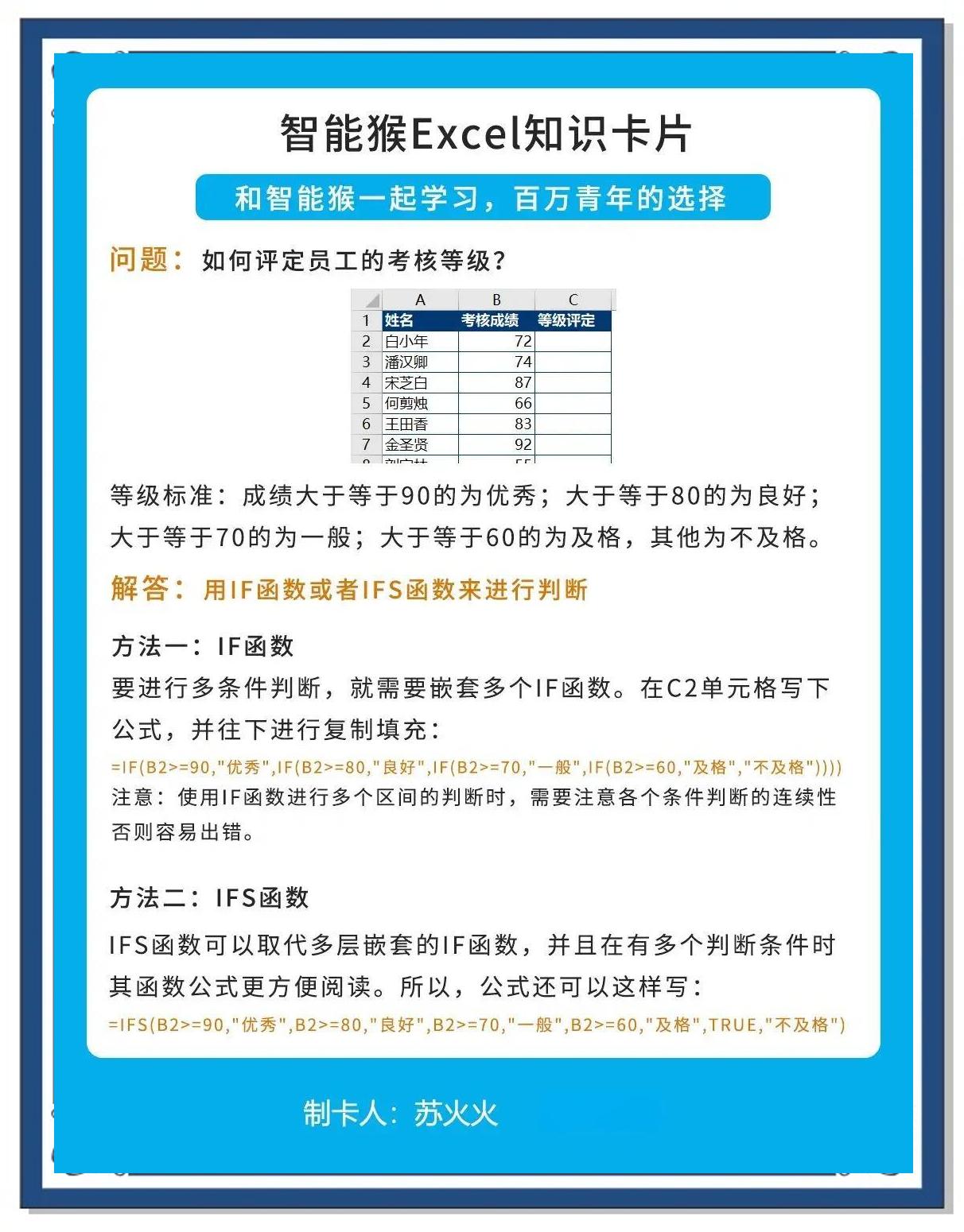 excel的if函数怎么设置多个条件