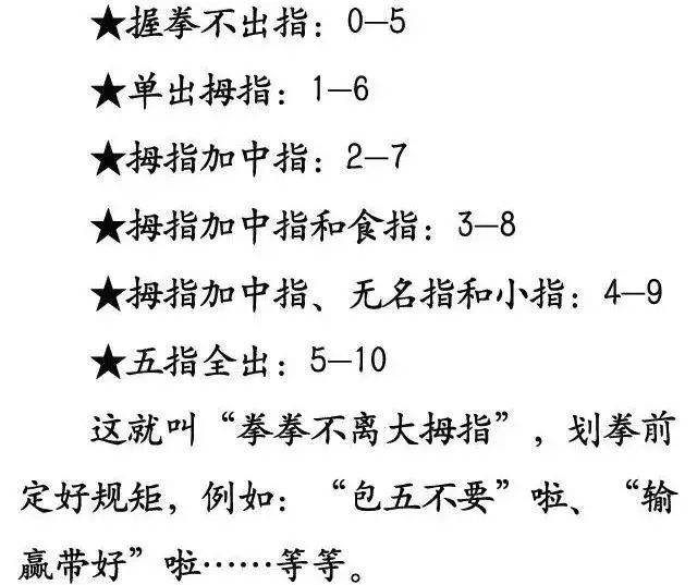 划拳口诀划拳都有哪些口诀