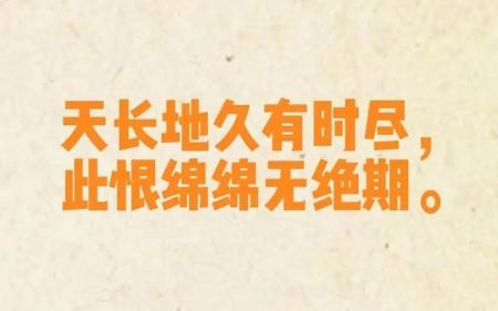 天长地久有时尽此恨绵绵无绝期的意思