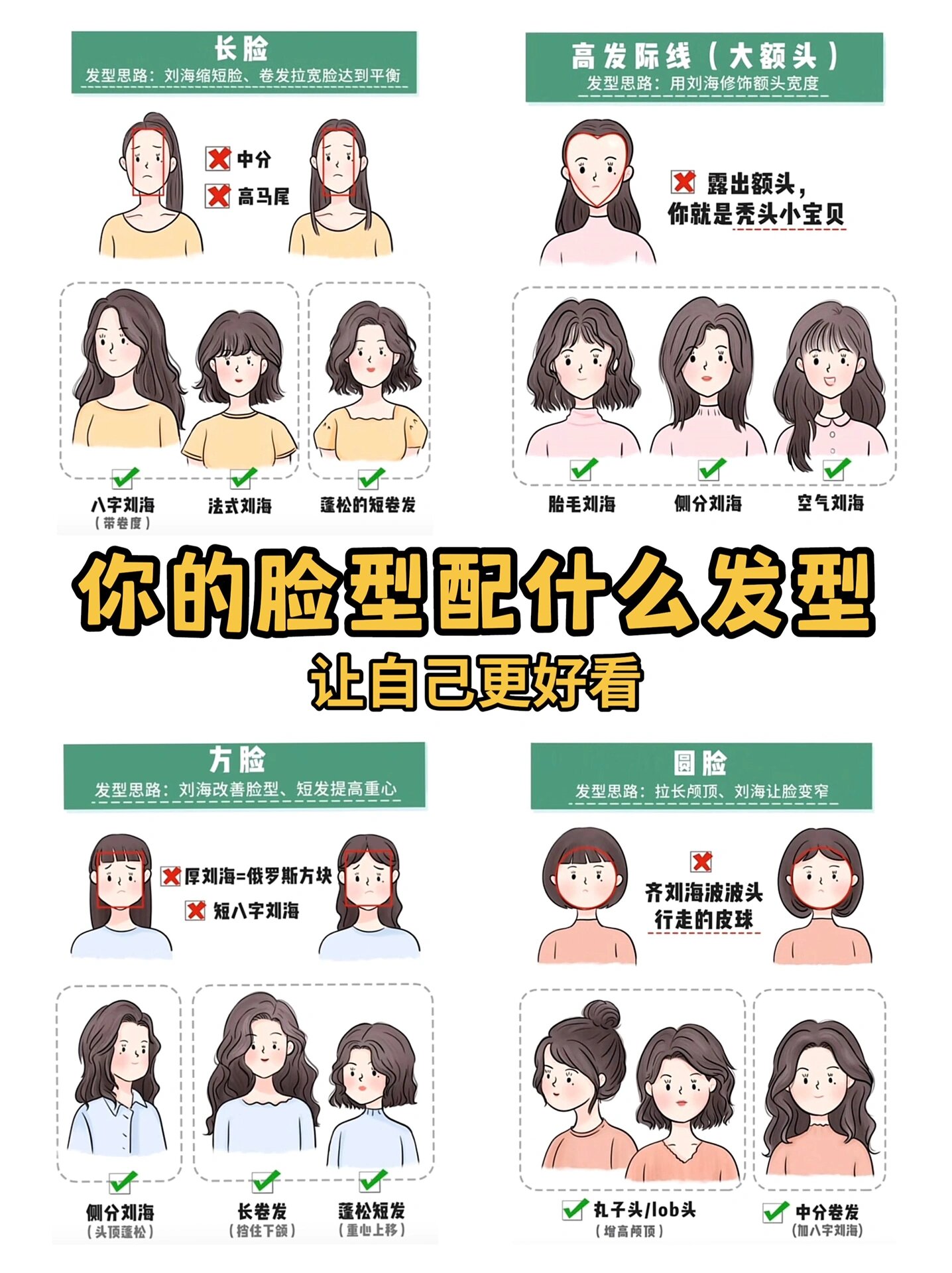 哪些脸型与发型的完美搭配