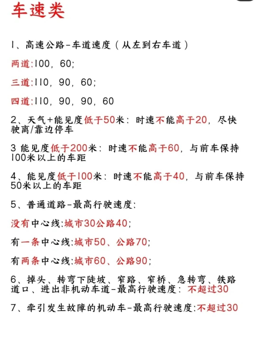 科目一图片速记方法学车顺口溜