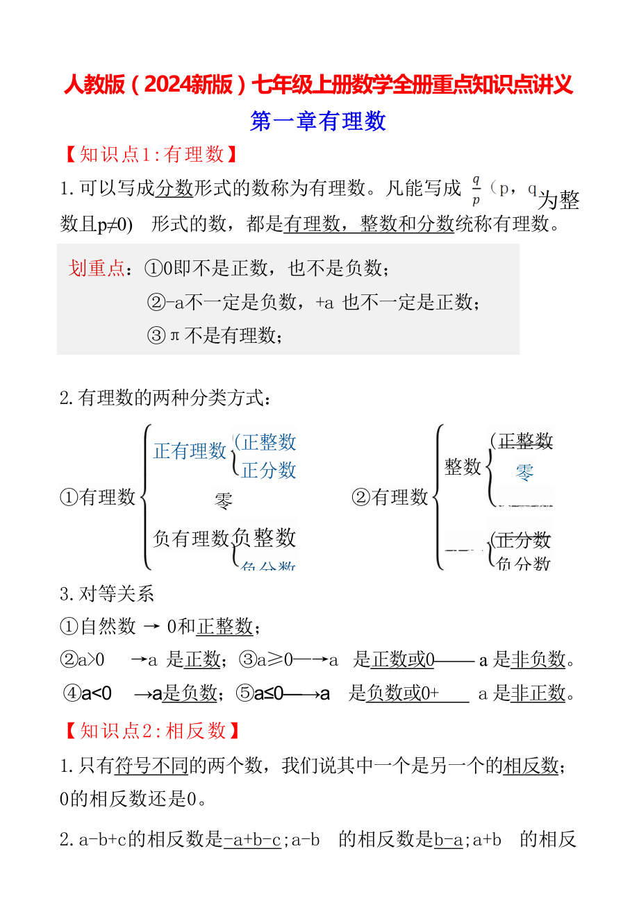 初一数学知识点你知道了吗