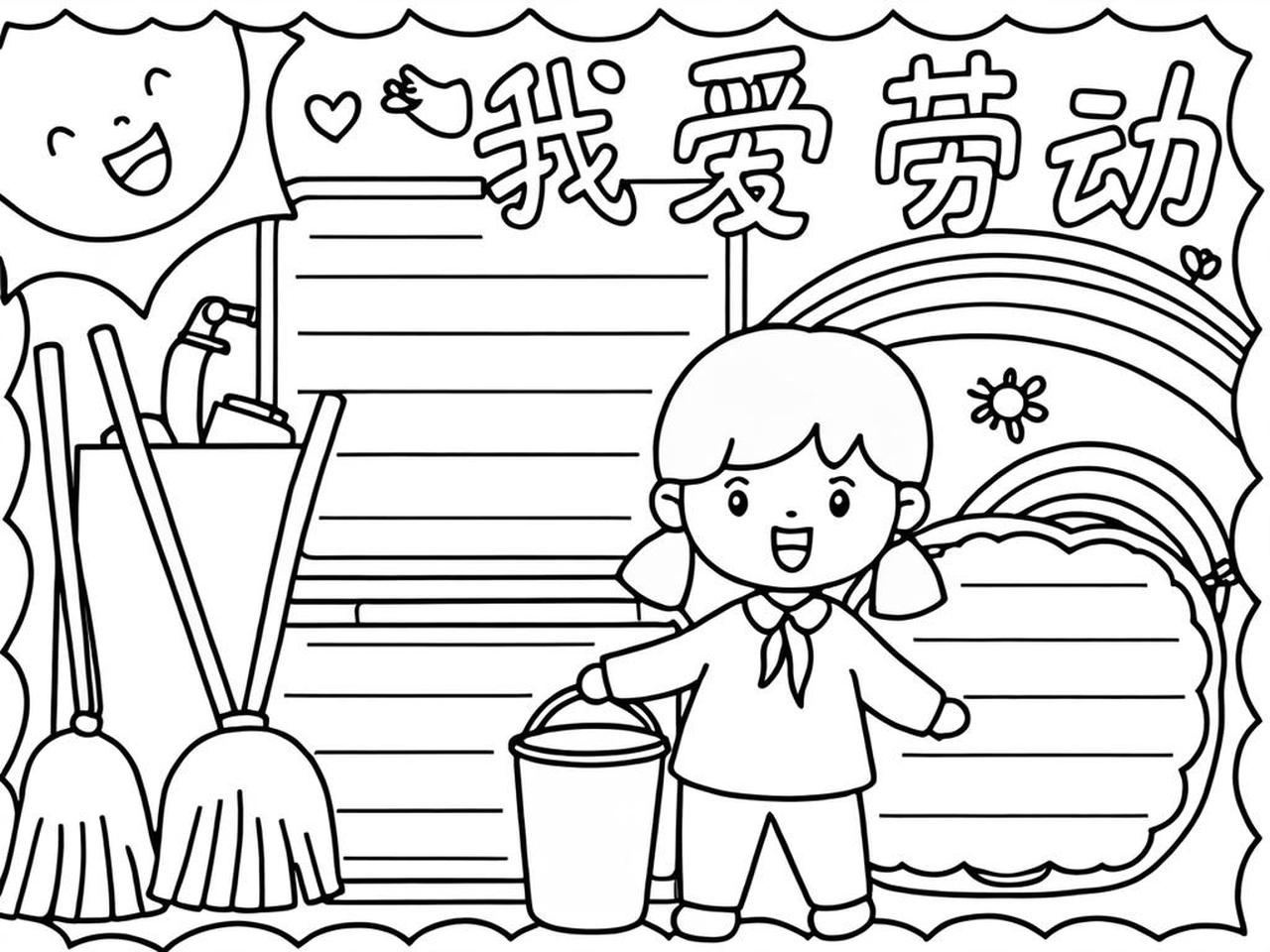 简单的劳动手抄报怎么画