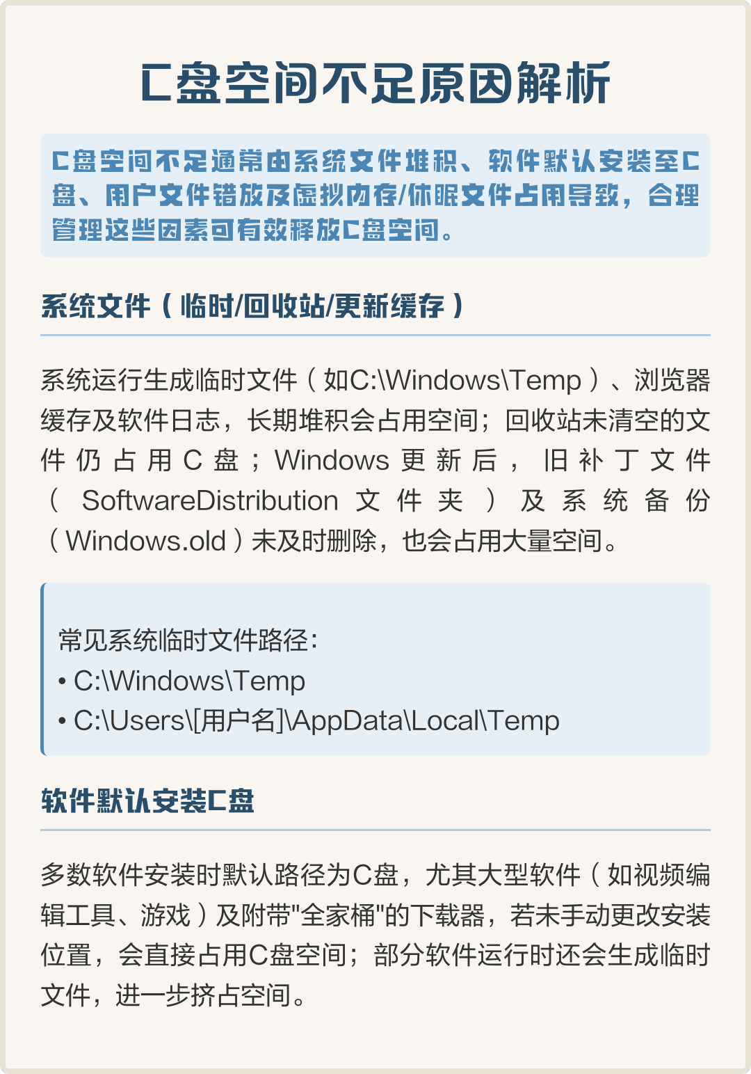 c盘空间内存不足怎么办啊