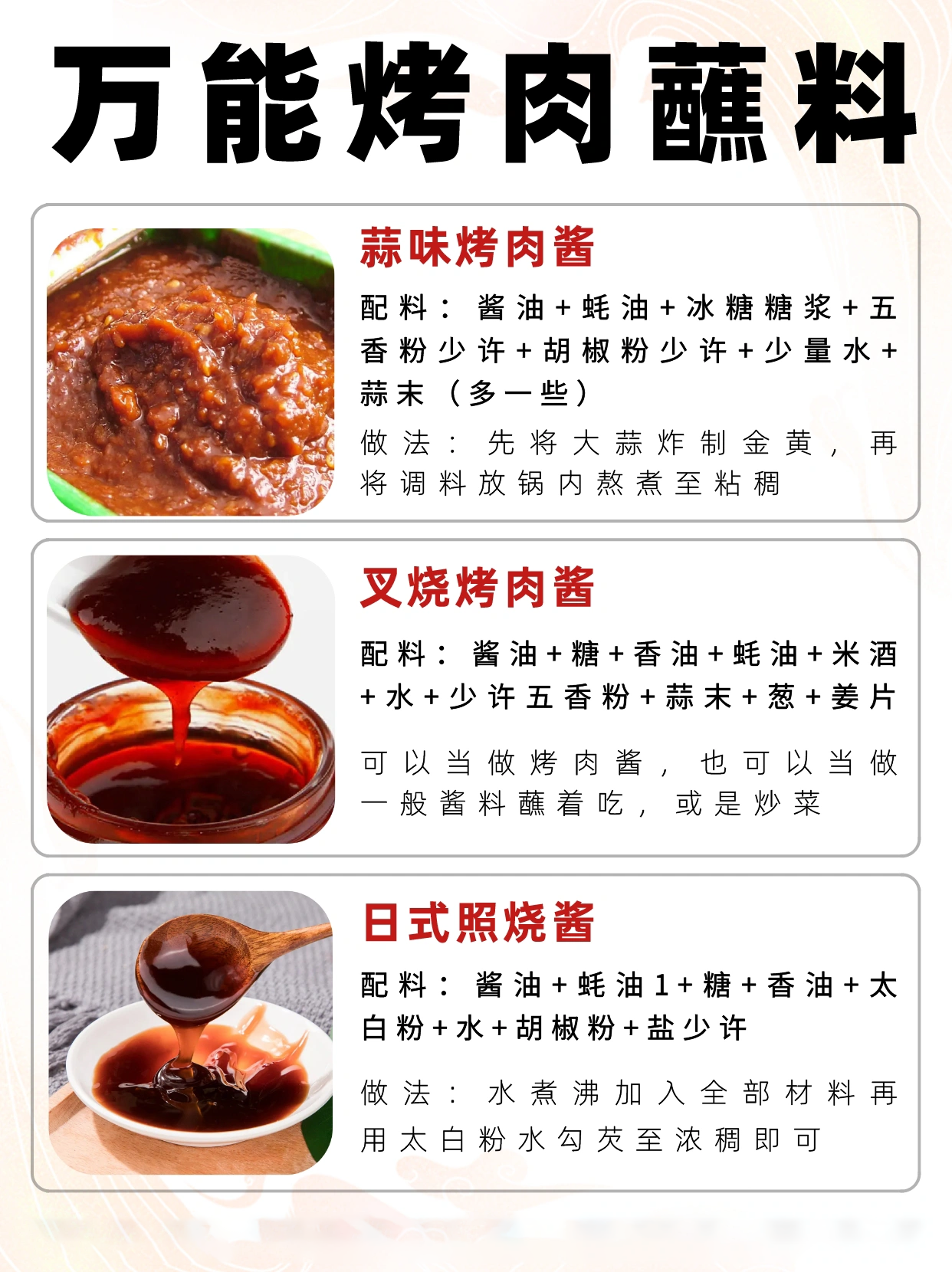 超级好吃的烤肉腌制配方