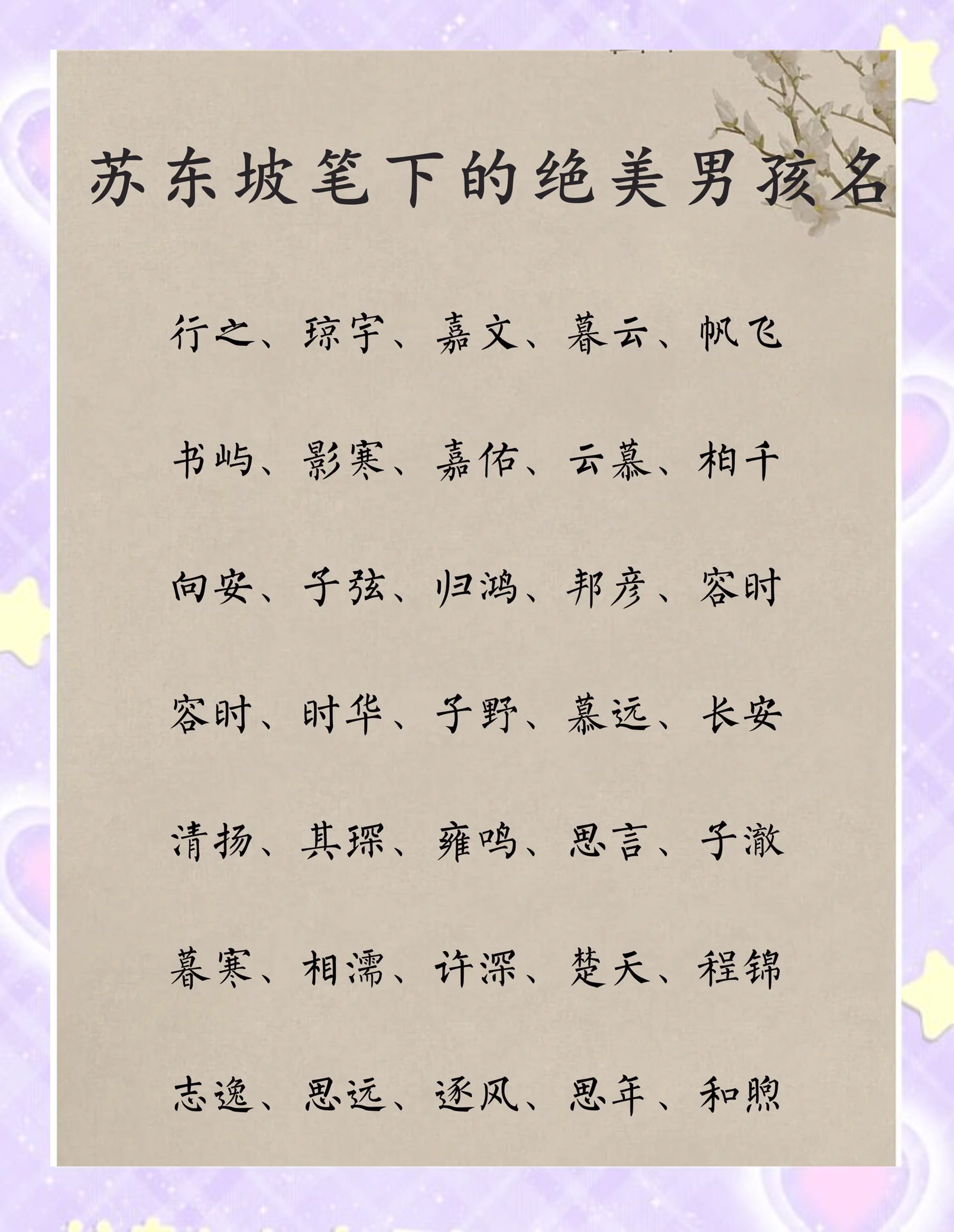 楚辞有典故的男孩名字大全